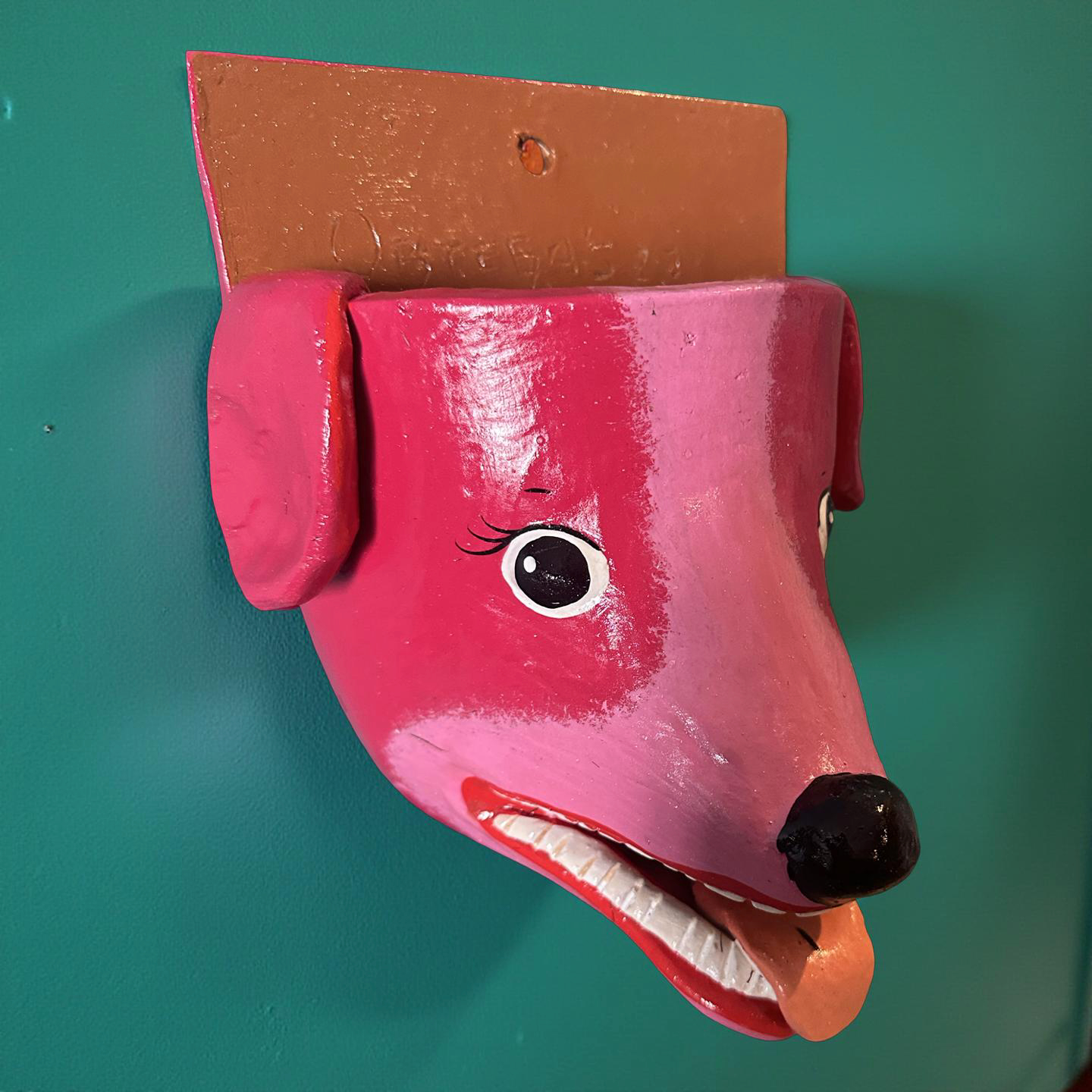 Pink Dog Wall Vase