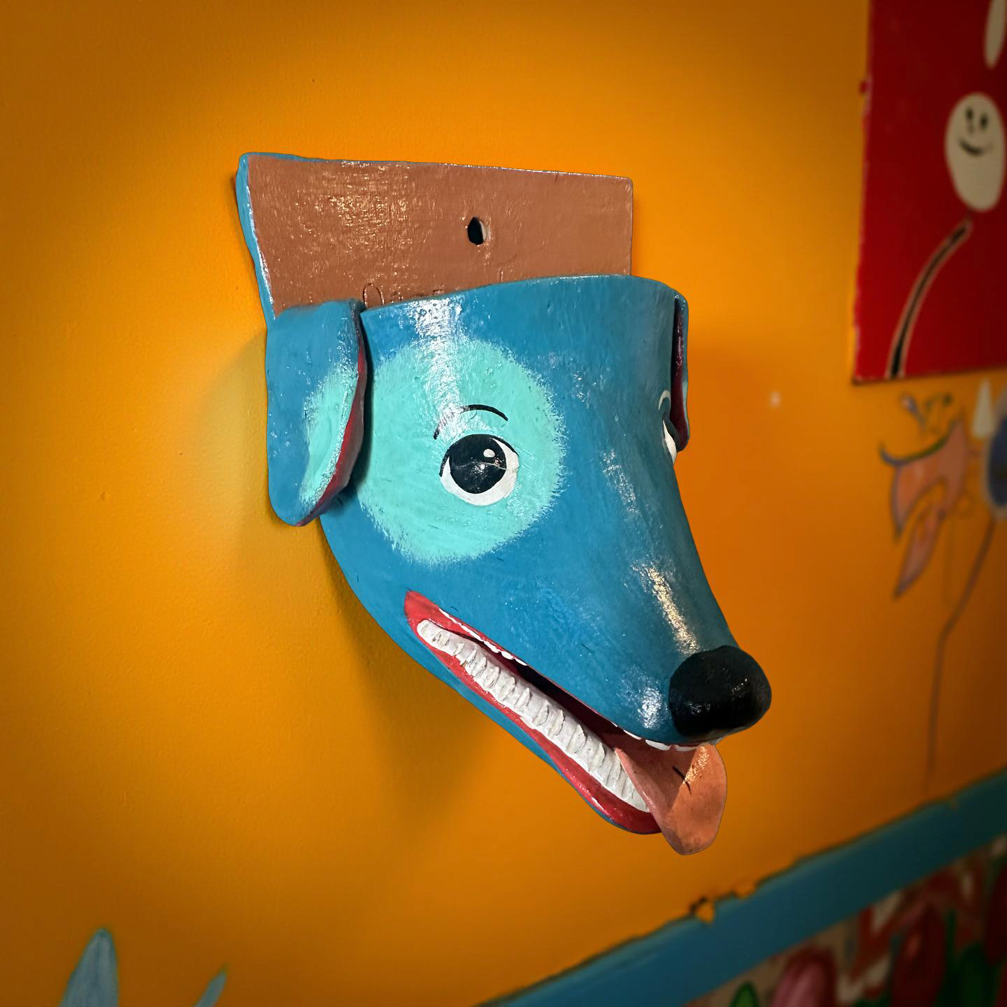 Blue Dog Wall Vase